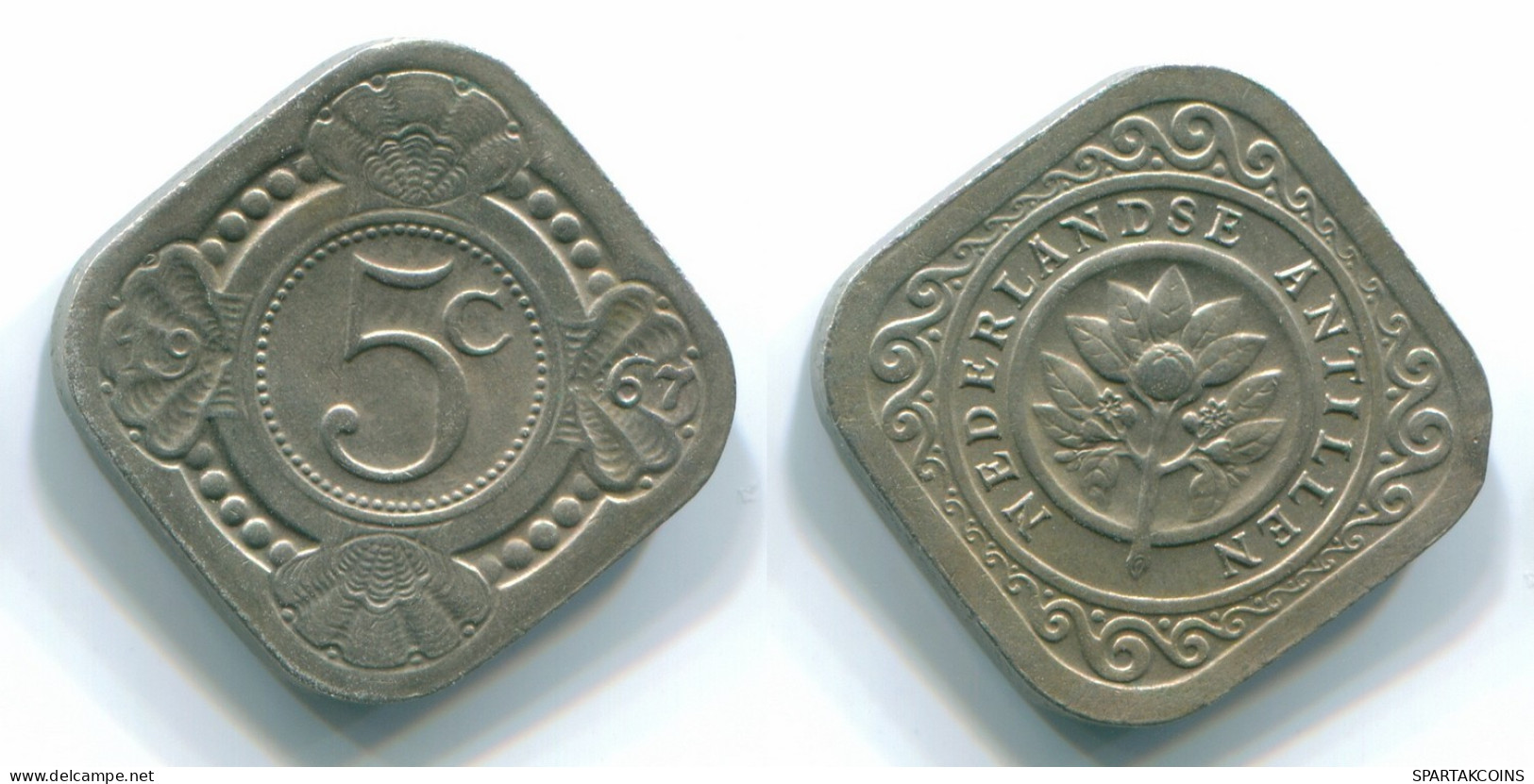 5 CENTS 1967 NIEDERLÄNDISCHE ANTILLEN Nickel Koloniale Münze #S12481.D.A - Netherlands Antilles