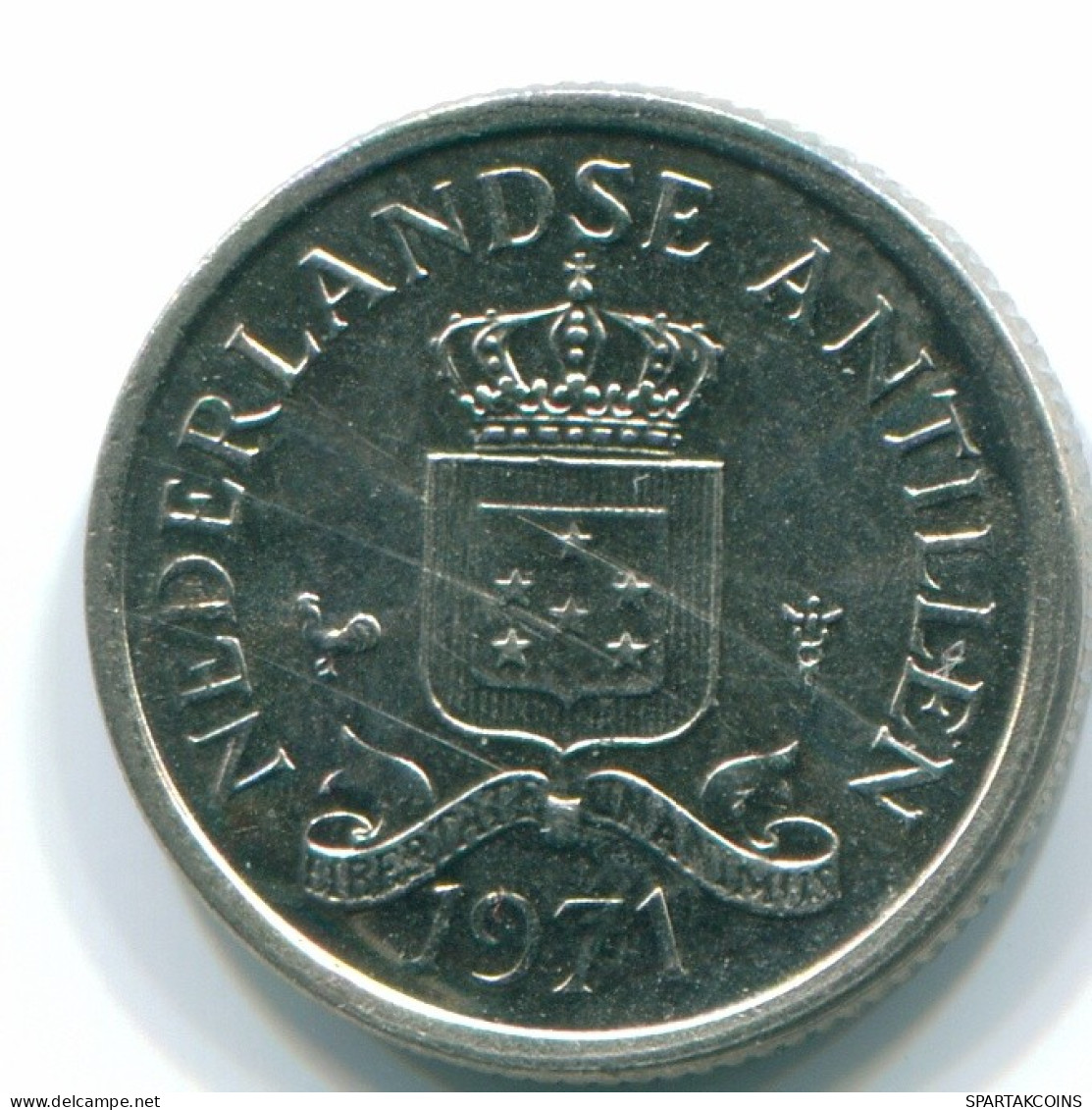 10 CENTS 1971 ANTILLES NÉERLANDAISES Nickel Colonial Pièce #S13491.F.A - Nederlandse Antillen