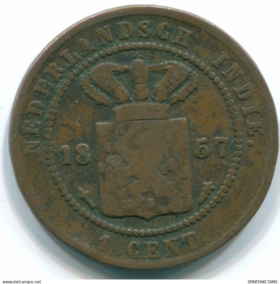 1 CENT 1857 INDIAS ORIENTALES DE LOS PAÍSES BAJOS INDONESIA Copper #S10043.E.A - Dutch East Indies