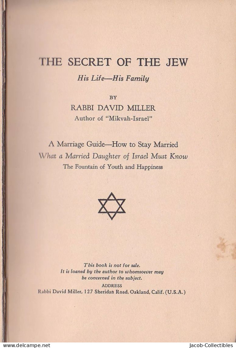 Rabbi David Miller - Jewish Family Life Orthodox Judaism Religion  1930 - Judaismus