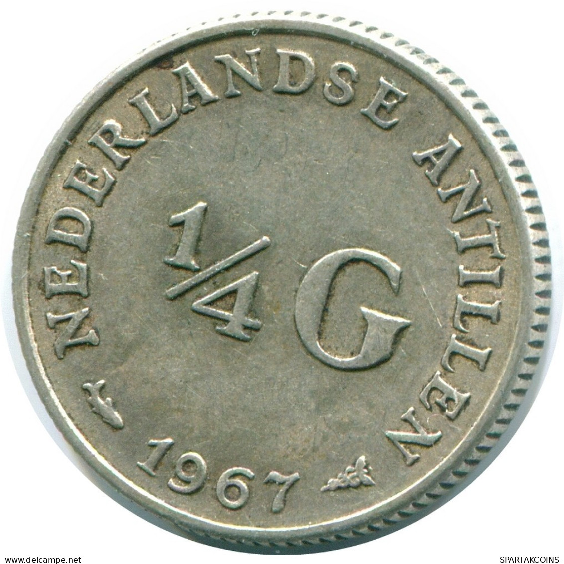 1/4 GULDEN 1967 NETHERLANDS ANTILLES SILVER Colonial Coin #NL11512.4.U.A - Niederländische Antillen