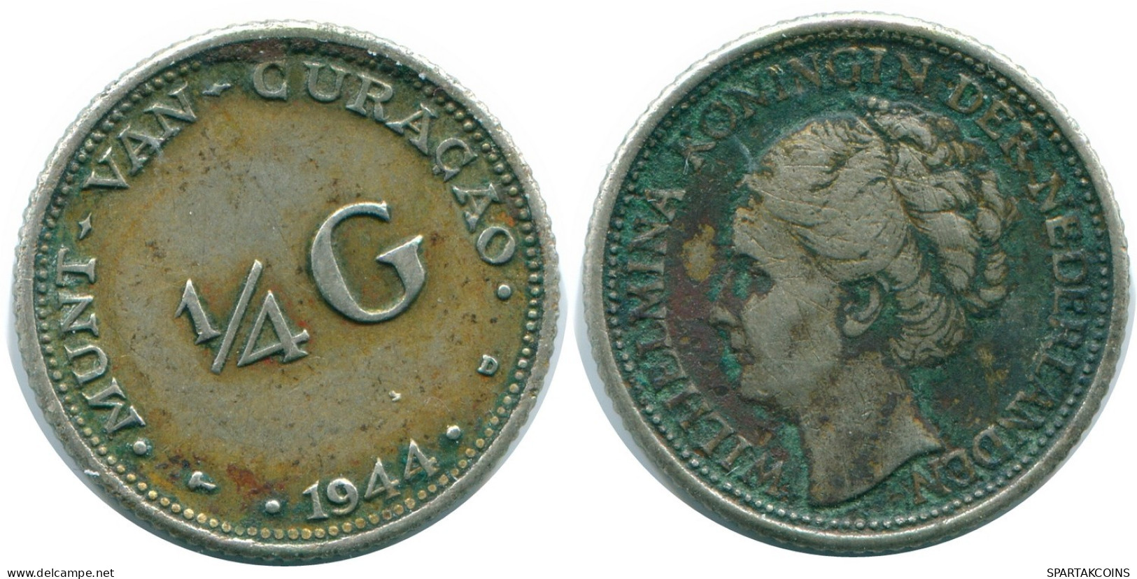 1/4 GULDEN 1944 CURACAO NEERLANDÉS NETHERLANDS PLATA Colonial #NL10639.4.E.A - Curaçao