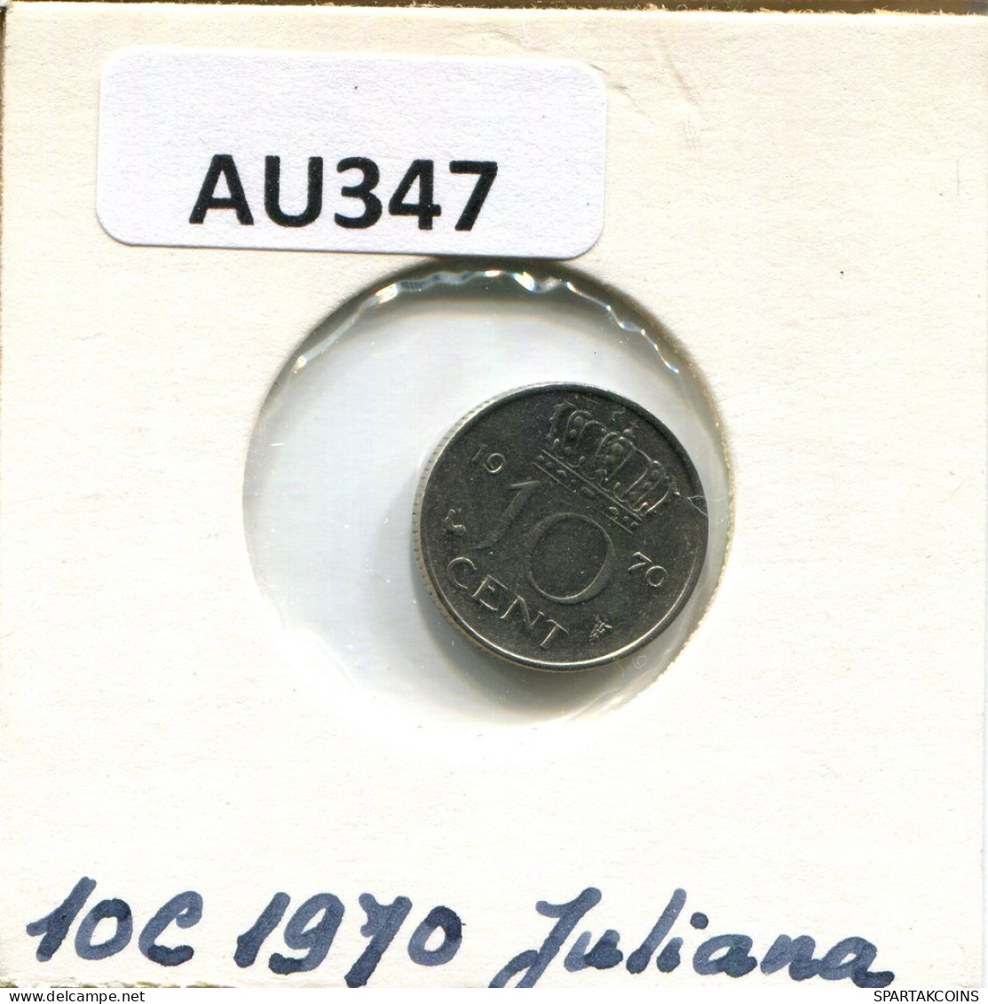 10 CENT 1970 NEERLANDÉS NETHERLANDS Moneda #AU347.E.A - 1948-1980: Juliana