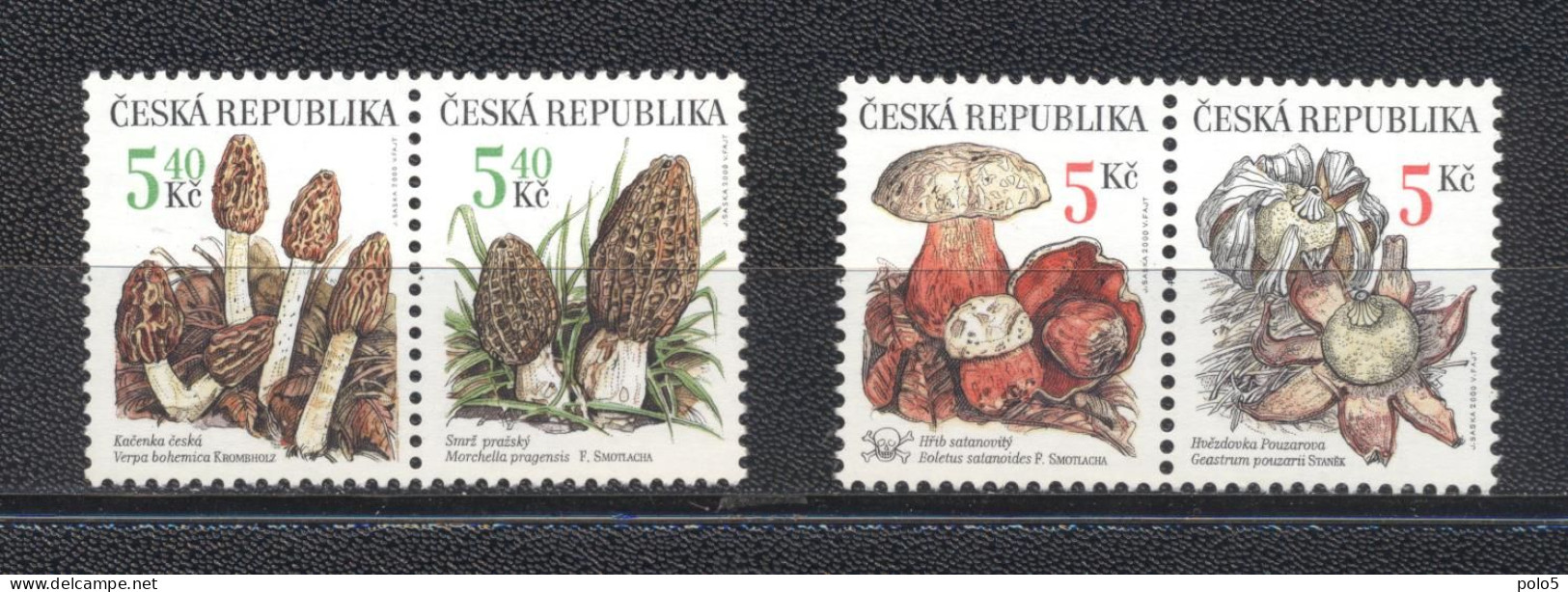 Republique Tchèque 2000- Nature Conservation Mushrooms Set (4v) - Unused Stamps