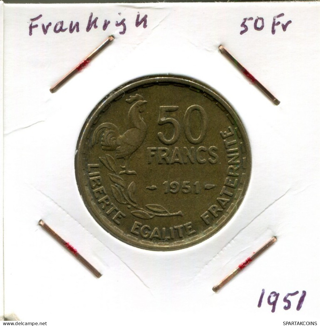 50 FRANCS 1951 FRANCE French Coin #AM688.U.A - 50 Francs