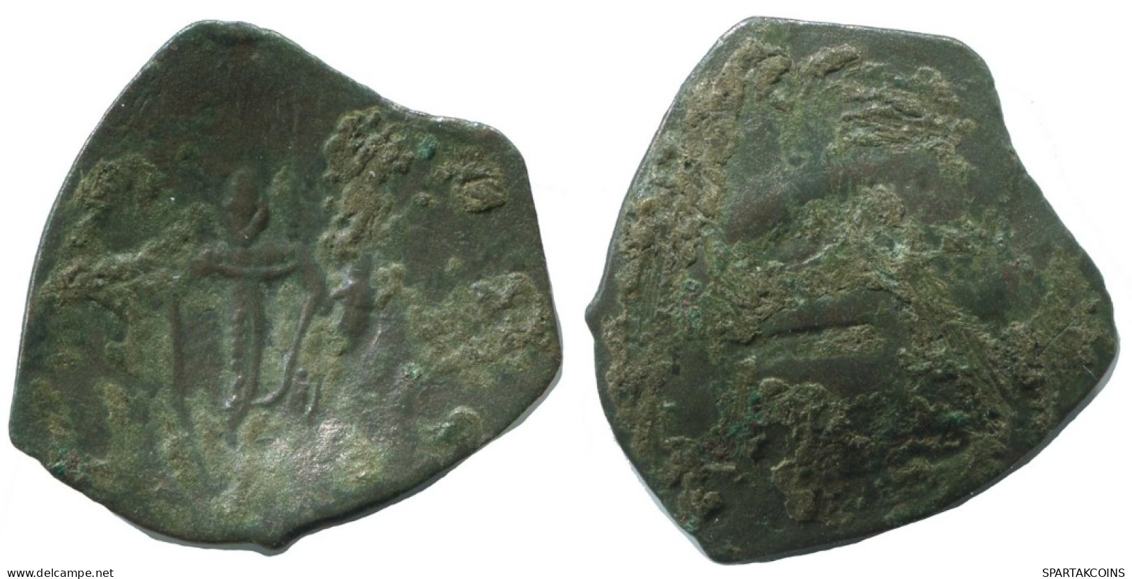 Auténtico Original Antiguo BYZANTINE IMPERIO Trachy Moneda 1.4g/20mm #AG651.4.E.A - Bizantine