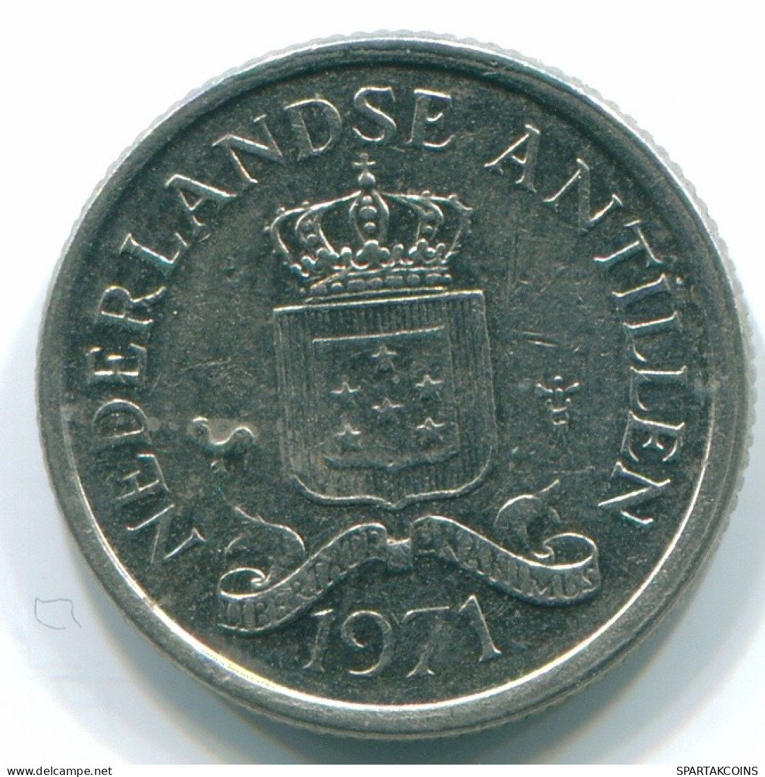 10 CENTS 1971 NETHERLANDS ANTILLES Nickel Colonial Coin #S13399.U.A - Antilles Néerlandaises