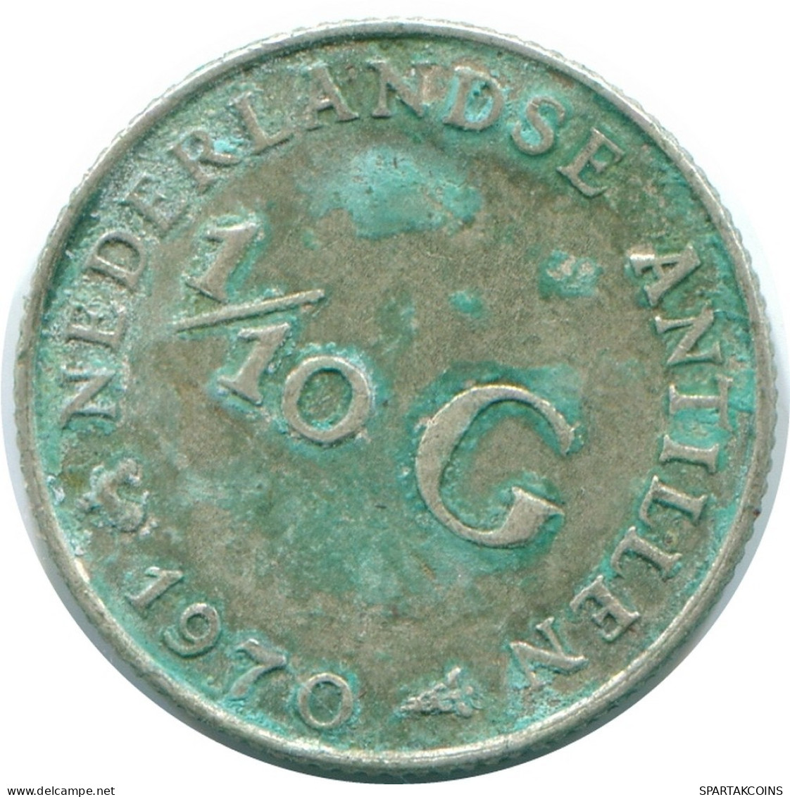 1/10 GULDEN 1970 NETHERLANDS ANTILLES SILVER Colonial Coin #NL13068.3.U.A - Niederländische Antillen