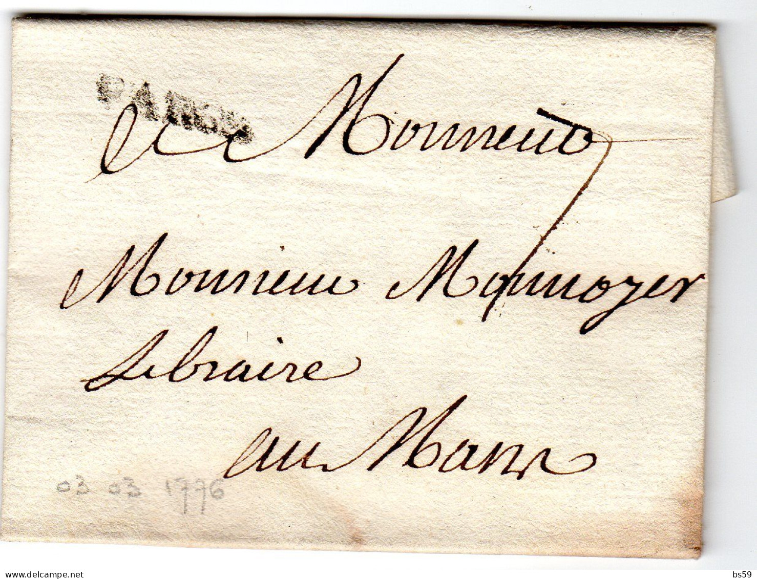Paris - LAC (de Paris 03/11/1776) Marque Lenain 15 PAROO - 1701-1800: Précurseurs XVIII