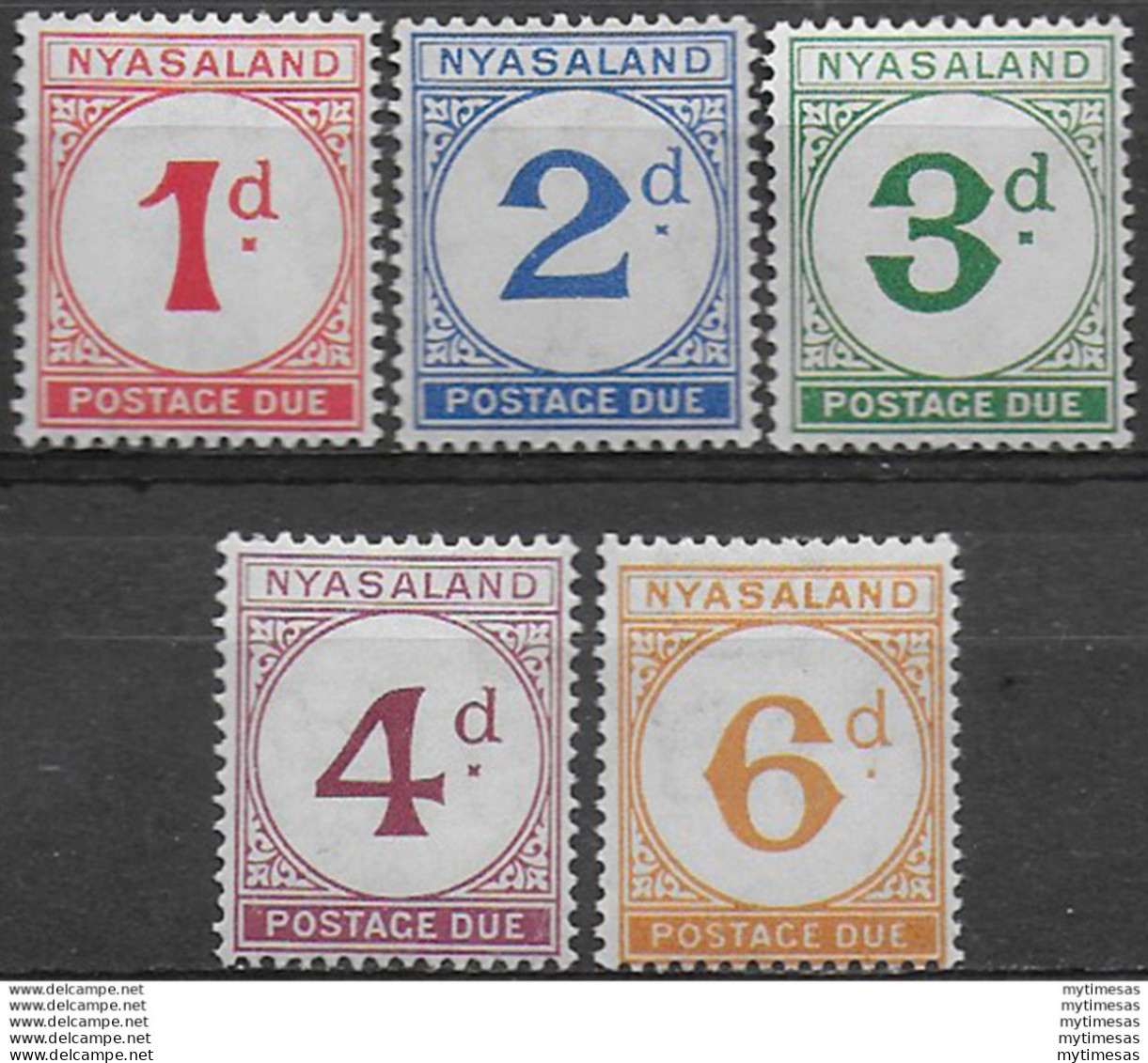 1950 Nyasaland Postage Due Stamps 5v. MNH S.G. N. D1/5 - Otros & Sin Clasificación