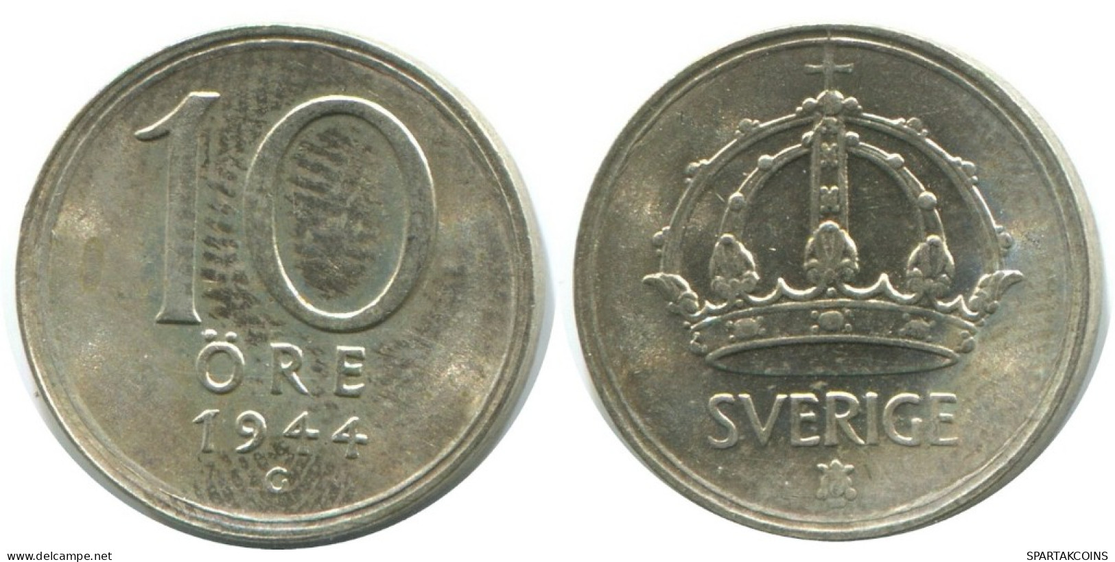 10 ORE 1944 SUECIA SWEDEN PLATA Moneda #AD034.2.E.A - Suecia