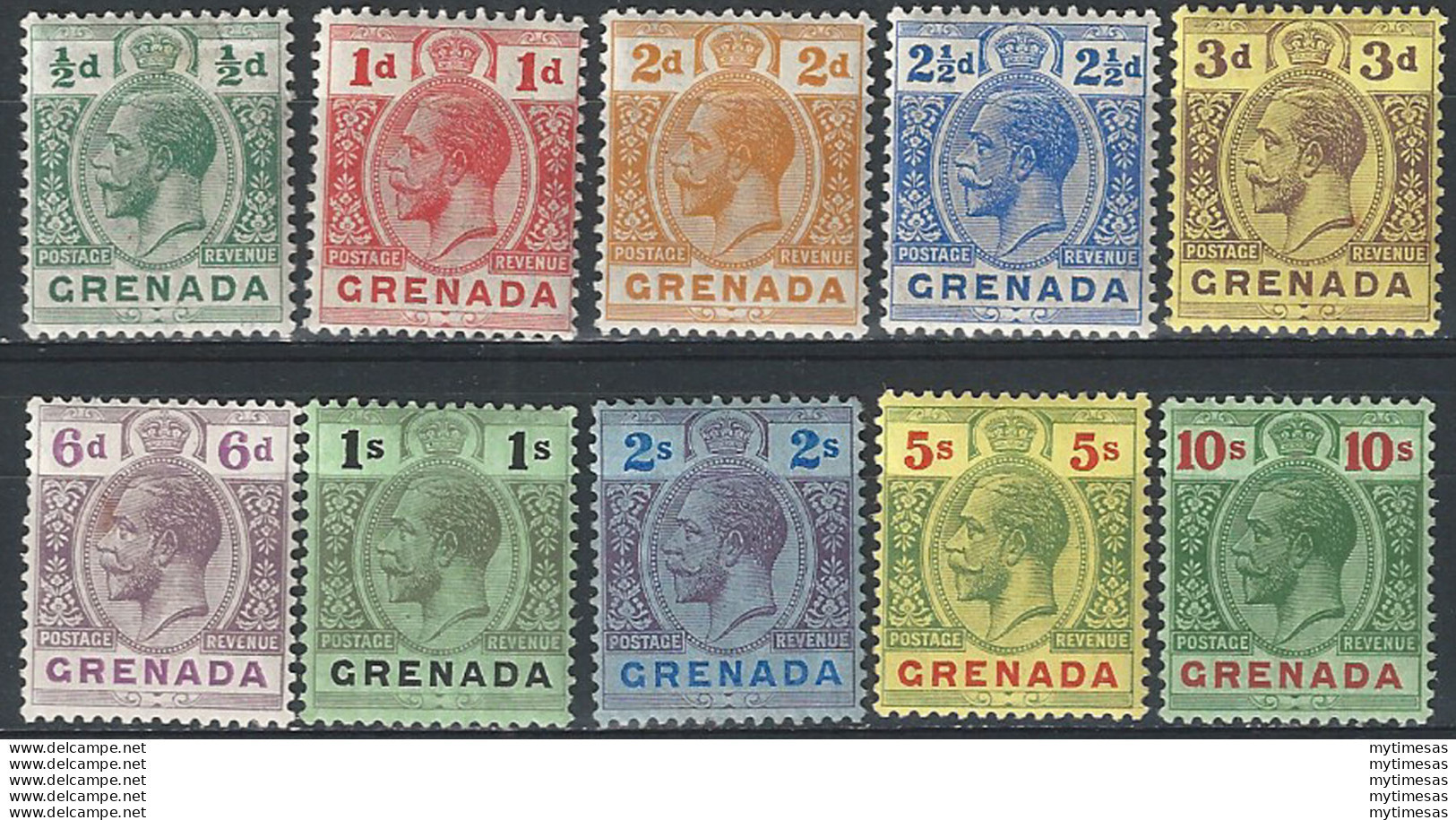 1913-22 Grenada Giorgio V 10v. MH SG N. 89/101 - Other & Unclassified