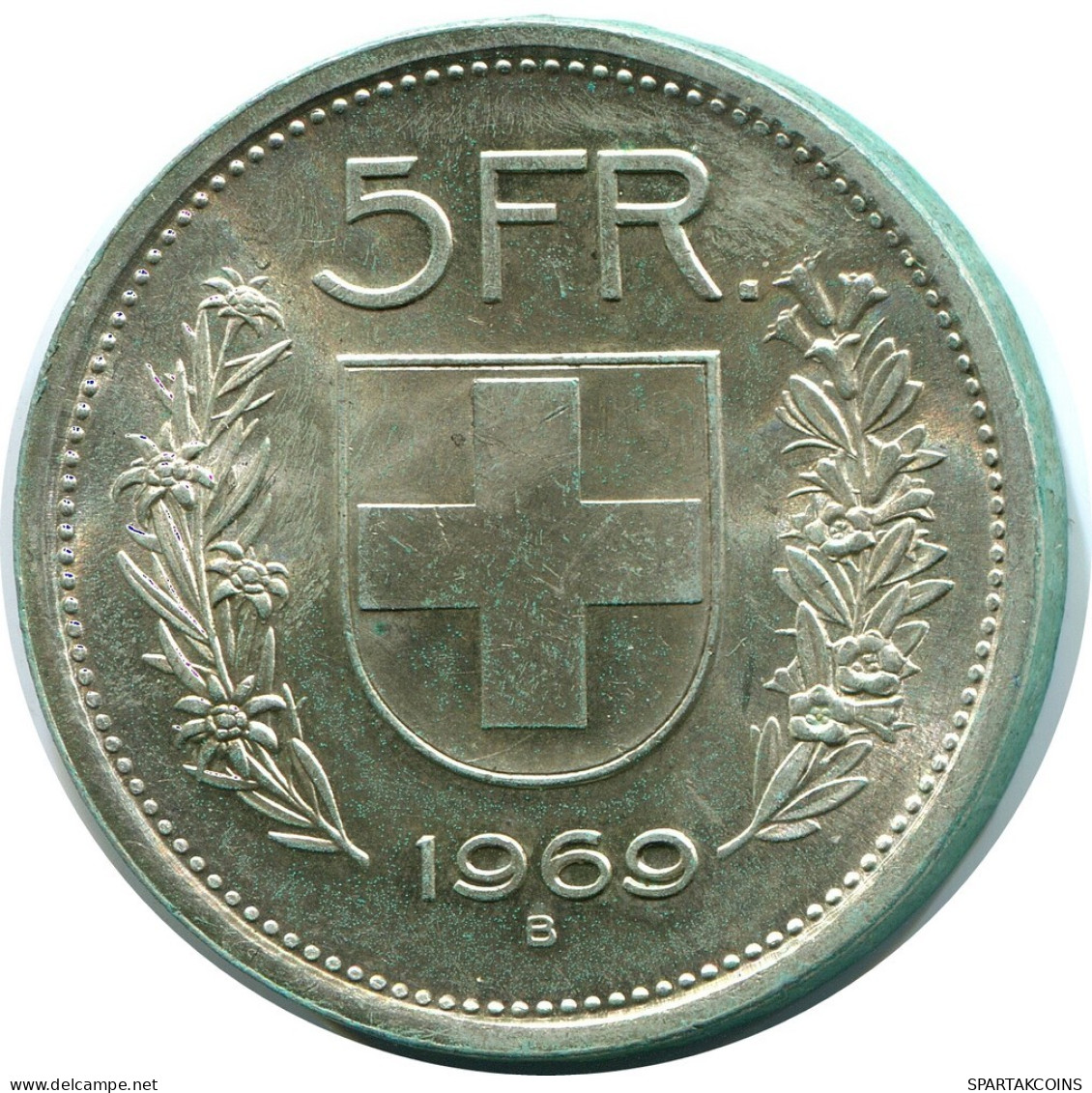 5 FRANCS 1969 SCHWEIZ SWITZERLAND Münze SILBER #AR972.D.A - Andere & Zonder Classificatie