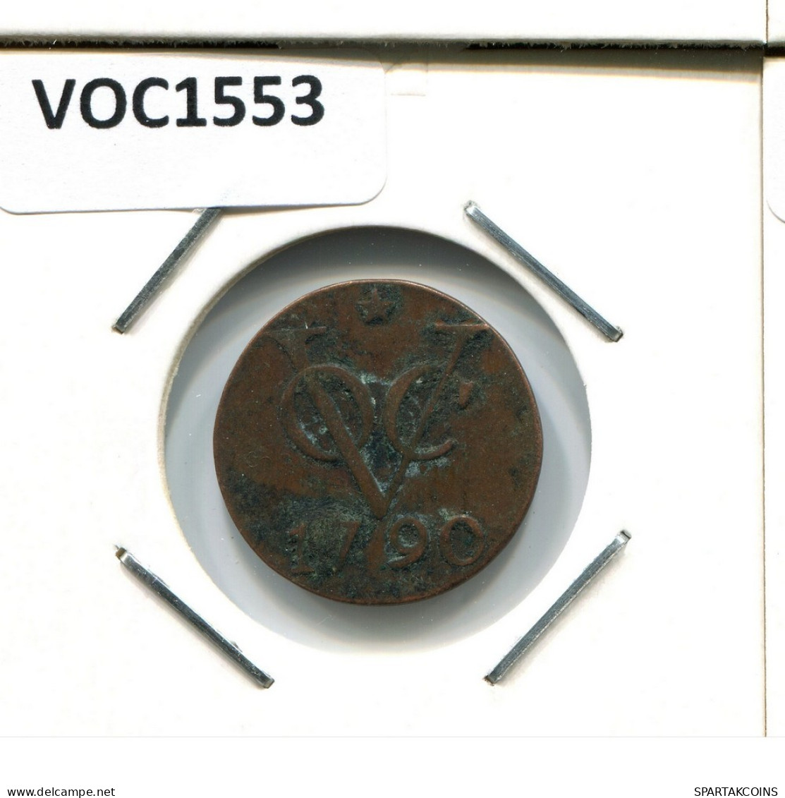 1790 UTRECHT VOC DUIT NIEDERLANDE OSTINDIEN NY COLONIAL PENNY #VOC1553.10.D.A - Nederlands-Indië