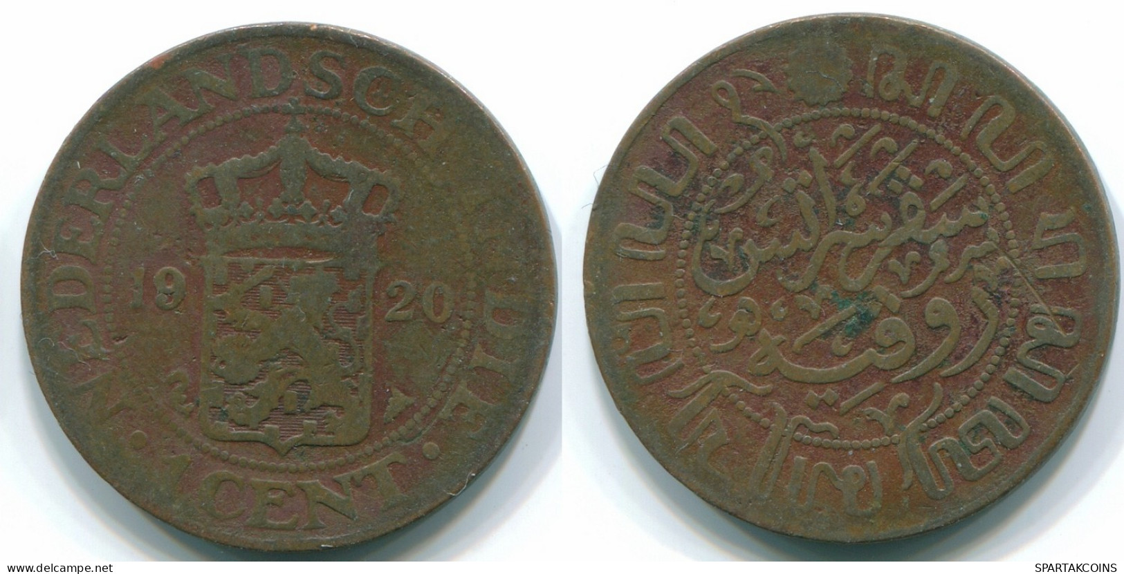 1 CENT 1920 NETHERLANDS EAST INDIES INDONESIA Copper Colonial Coin #S10089.U.A - Indes Néerlandaises