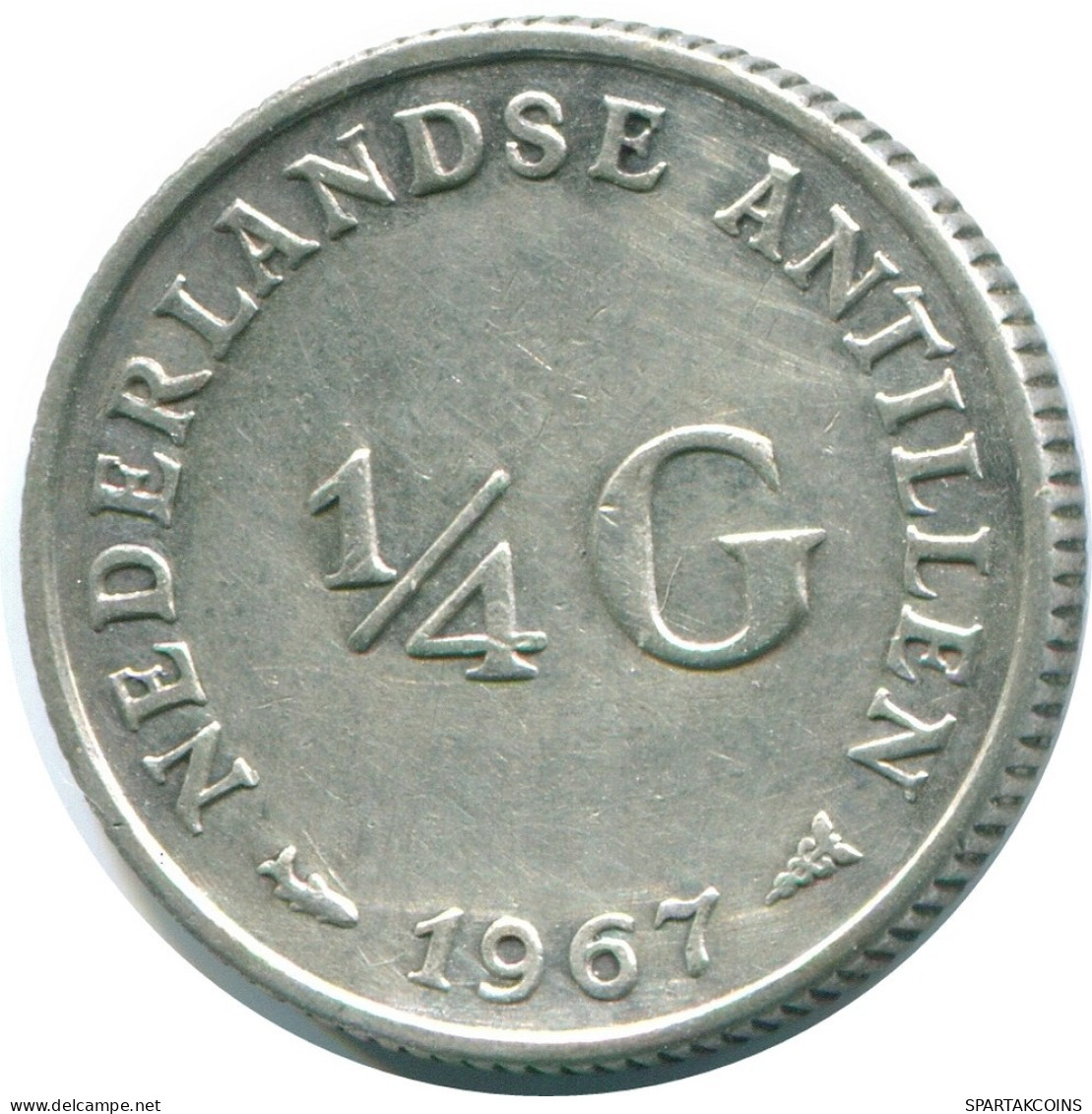 1/4 GULDEN 1967 ANTILLAS NEERLANDESAS PLATA Colonial Moneda #NL11468.4.E.A - Nederlandse Antillen