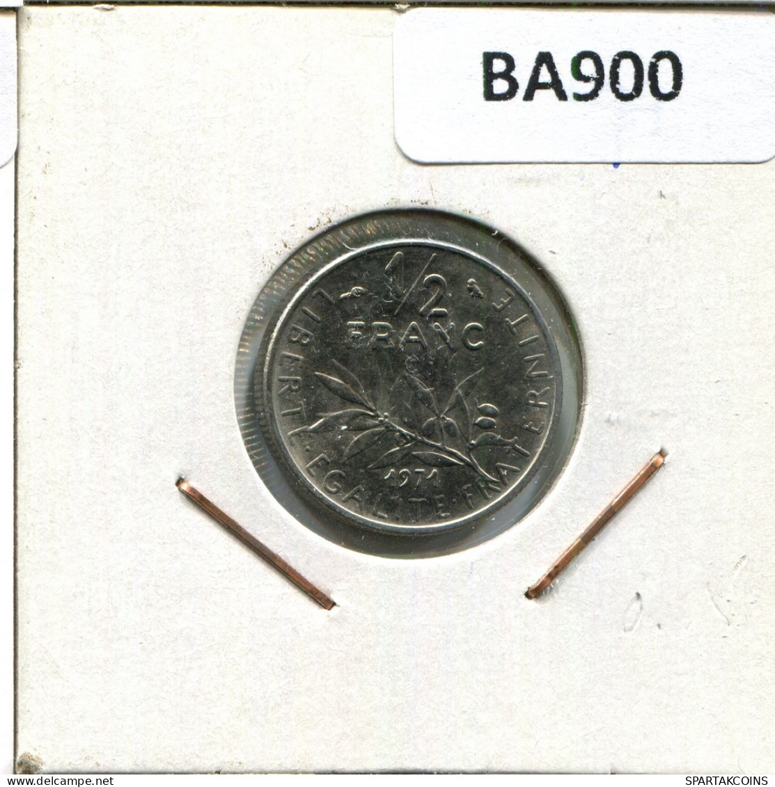 1/2 FRANC 1971 FRANKREICH FRANCE Französisch Münze #BA900.D.A - 1/2 Franc
