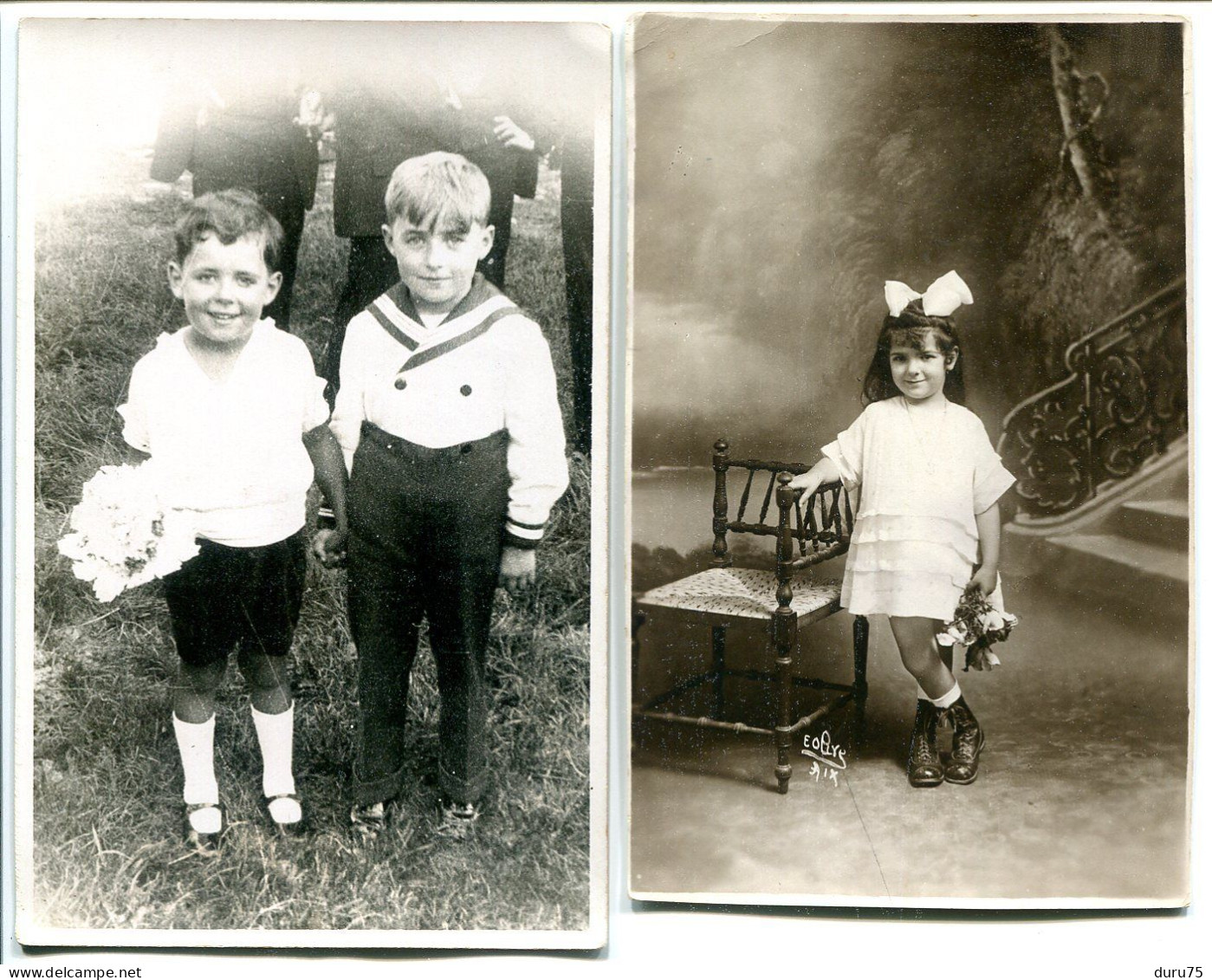 Photo Carte Ancienne LOT De 2 * Annotées Famille Popineau France Mariage Aôut 1932 Enfants Mouclier - Photographs