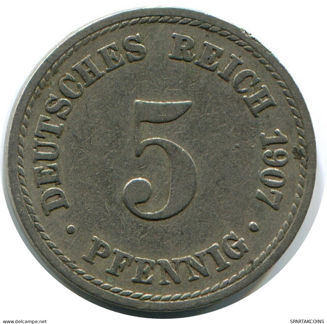 5 PFENNIG 1907 A ALLEMAGNE Pièce GERMANY #DB174.F.A - 5 Pfennig