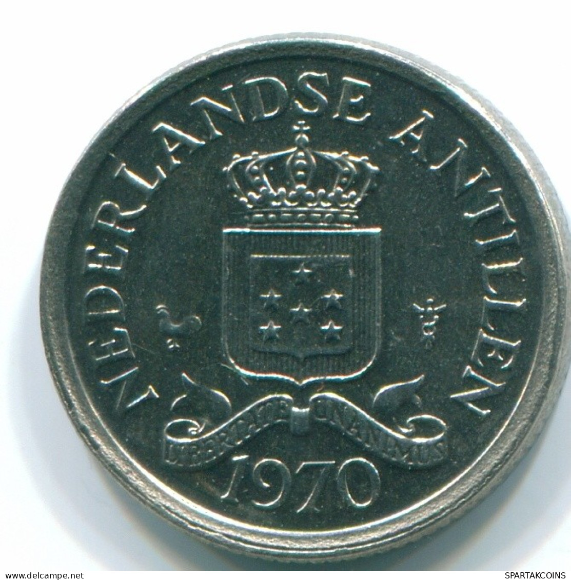 10 CENTS 1970 NIEDERLÄNDISCHE ANTILLEN Nickel Koloniale Münze #S13383.D.A - Niederländische Antillen