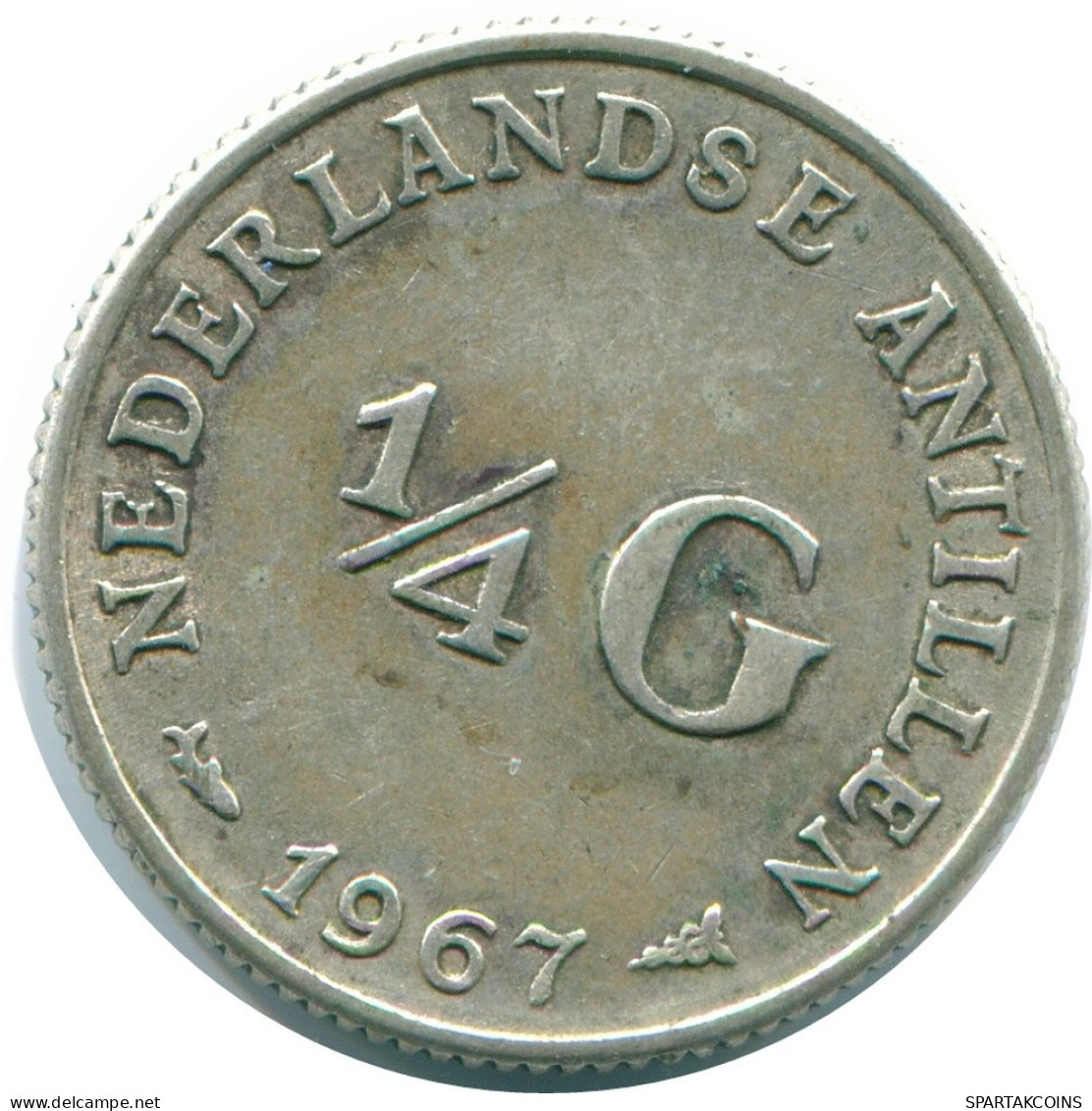 1/4 GULDEN 1967 ANTILLES NÉERLANDAISES ARGENT Colonial Pièce #NL11552.4.F.A - Antilles Néerlandaises