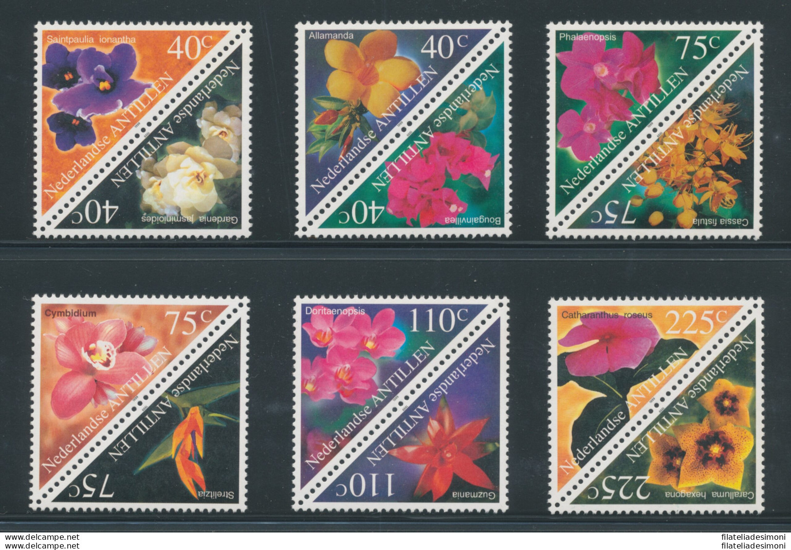 1999 Antille Olandesi - Fiori - Catalogo Yvert N. 1197-08 - 12 Valori - MNH** - Altri & Non Classificati