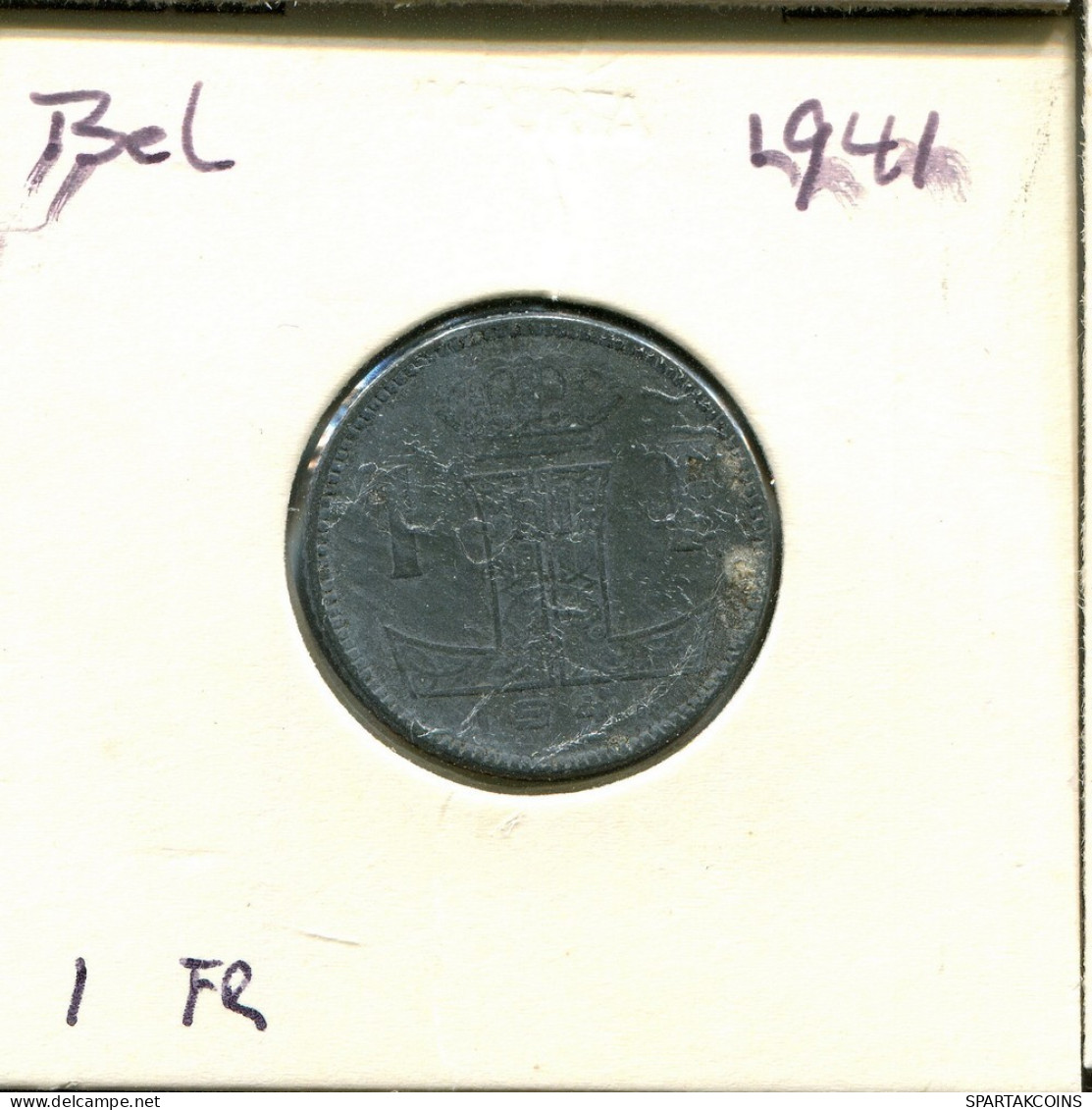 1 FRANC 1941 BELGIQUE-BELGIE BELGIQUE BELGIUM Pièce #AU614.F.A - 1 Franc