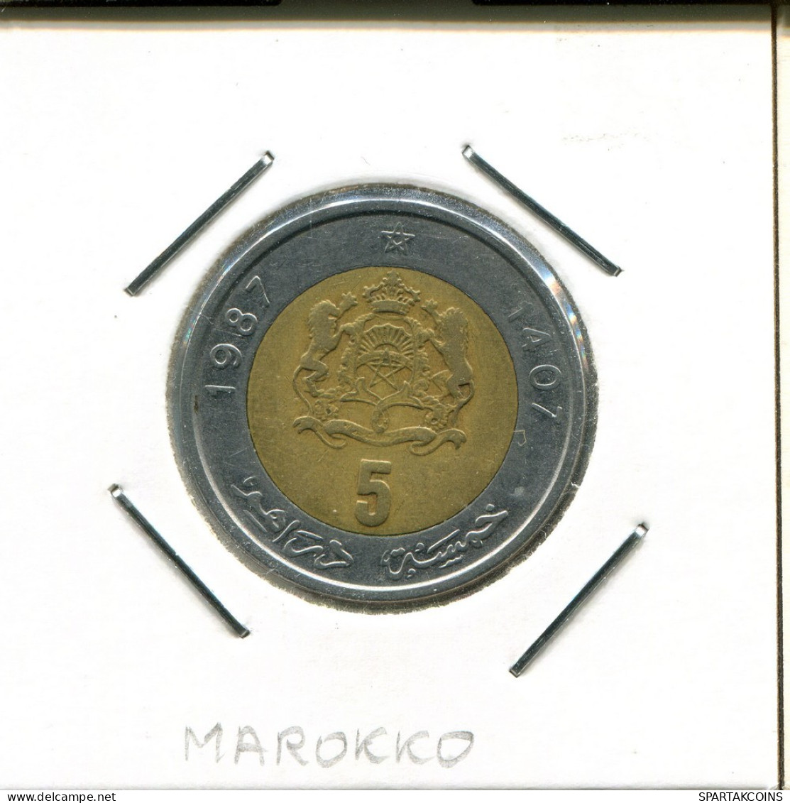 5 FRANCS 1987 MAROC MOROCCO BIMETALLIC Pièce #AS086.F.A - Marruecos