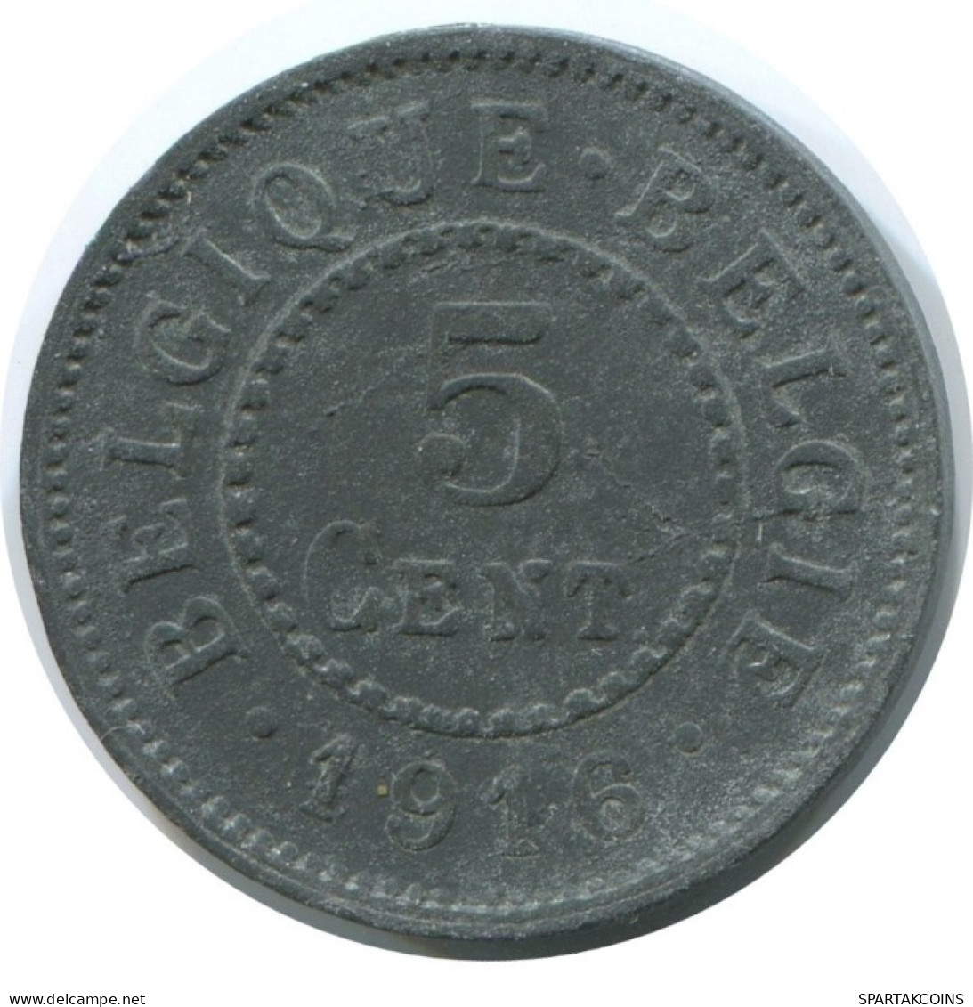 5 CENTIMES 1916 BELGIQUE-BELGIE BELGIQUE BELGIUM Pièce #AE740.16.F.A - 5 Cents