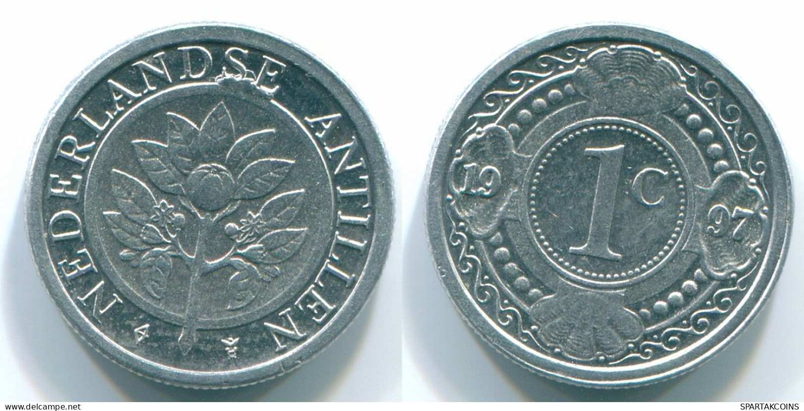 1 CENT 1996 NETHERLANDS ANTILLES Aluminium Colonial Coin #S13151.U.A - Antilles Néerlandaises