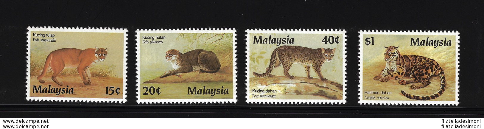 1987 Malaysia, Yvert E Tellier N. 389-92, Animali - Felini, 4 Valori, MNH** - Andere & Zonder Classificatie