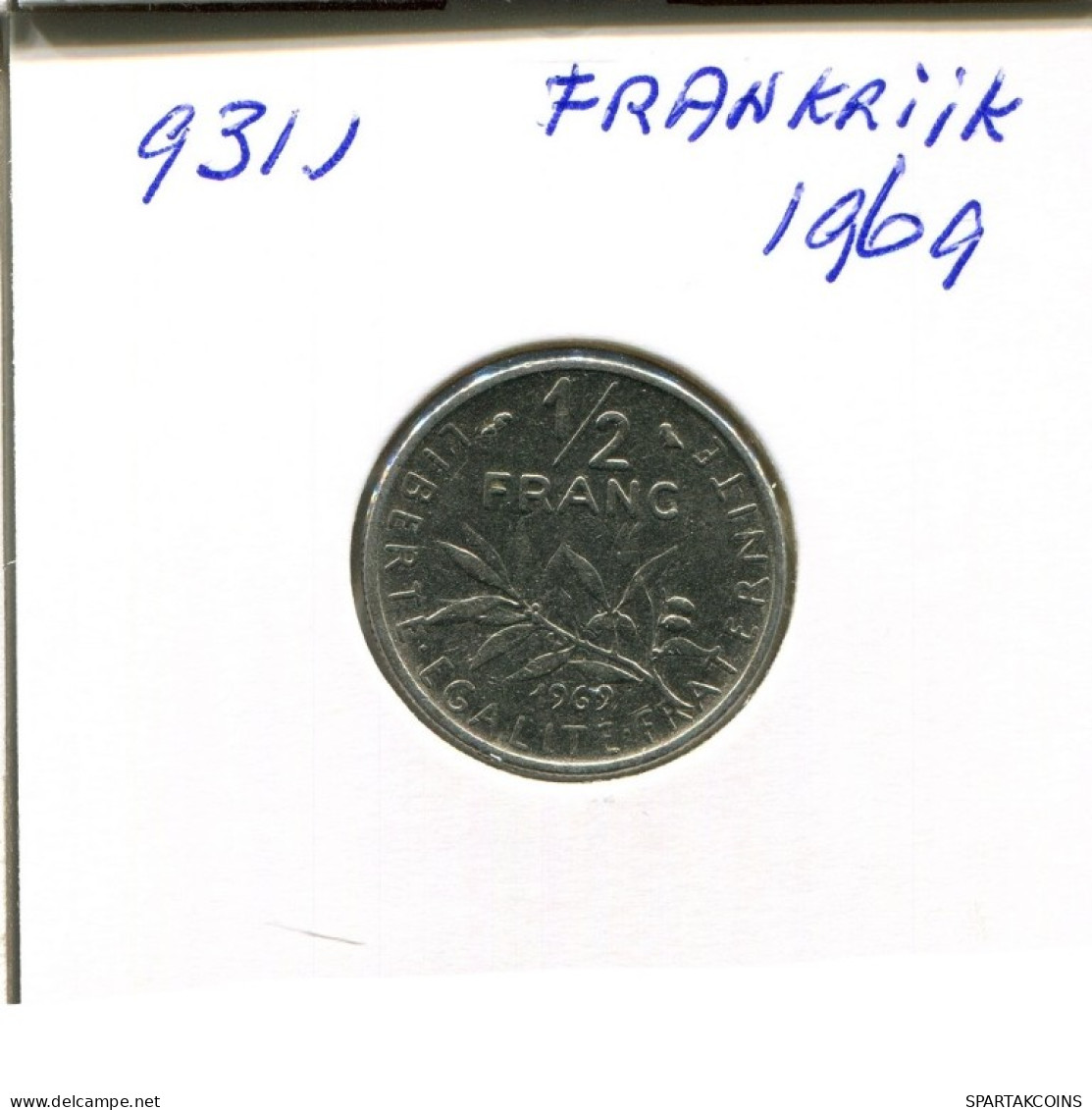 1/2 FRANC 1969 FRANKREICH FRANCE Französisch Münze #AN236.D.A - 1/2 Franc