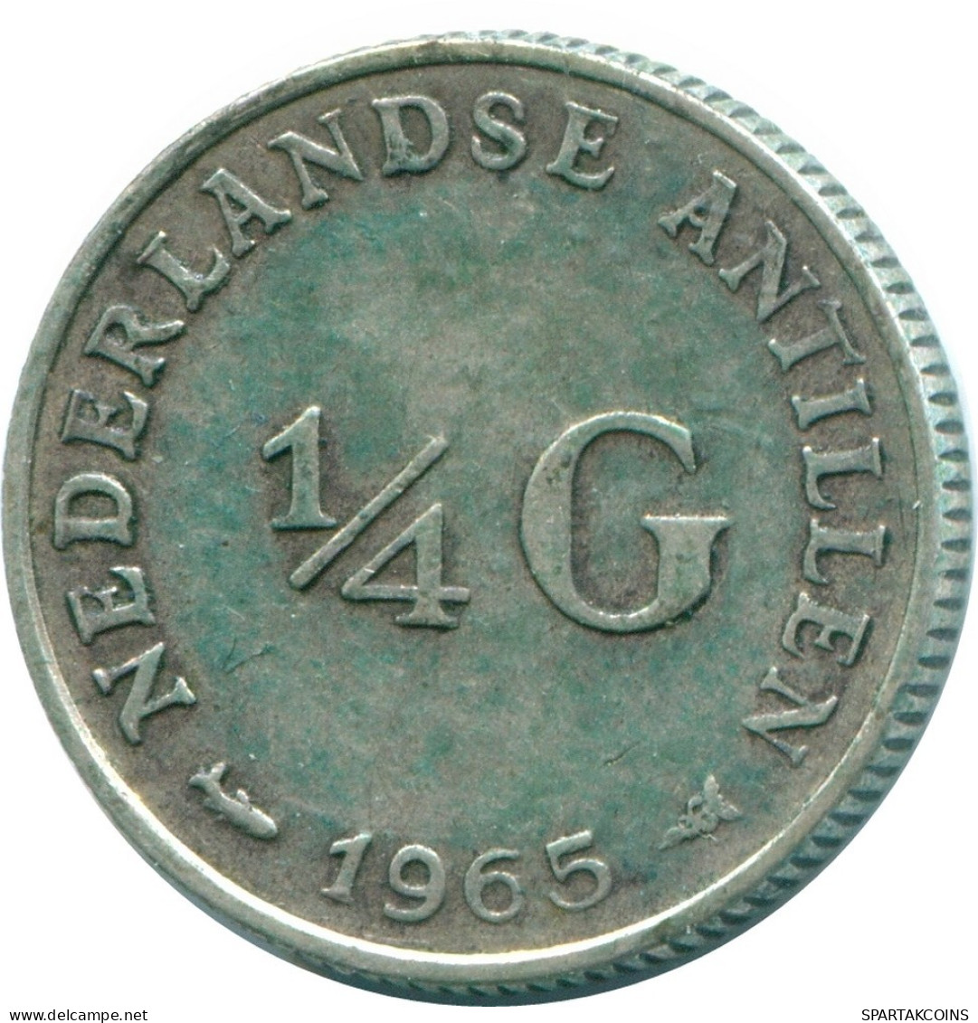 1/4 GULDEN 1965 ANTILLAS NEERLANDESAS PLATA Colonial Moneda #NL11371.4.E.A - Antilles Néerlandaises