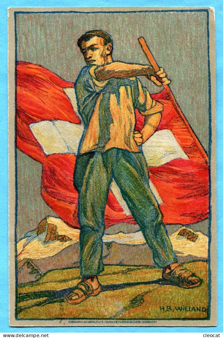 Bundesfeierkarte Nr. 3 Fahnenschwinger Gestempelt Heiden 1.VIII.12 Nach Heidelberg - Storia Postale