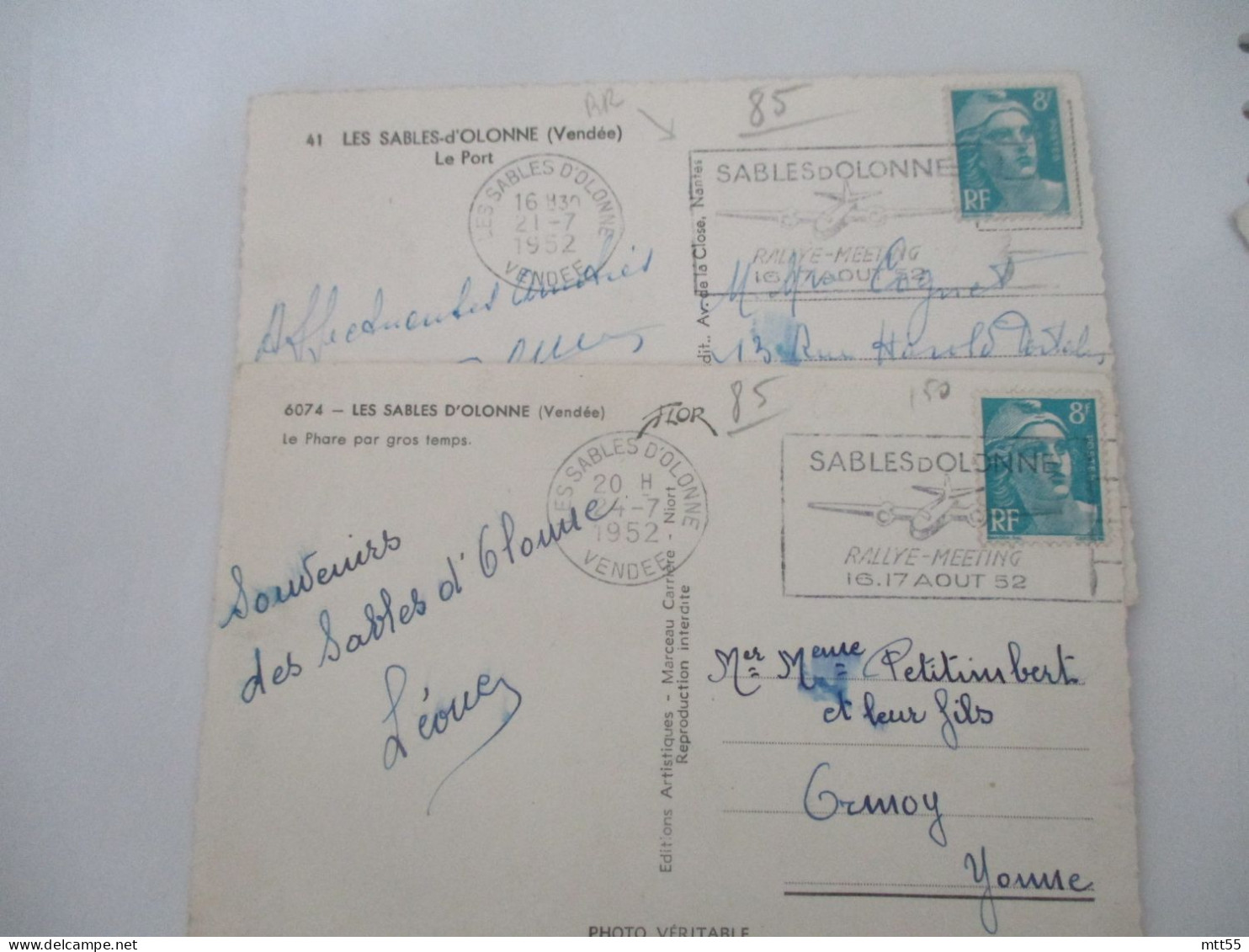 LOT DE 2 SABLES D OLONNE RALLYE MEETING FLAMME FLIER - 1921-1960: Periodo Moderno