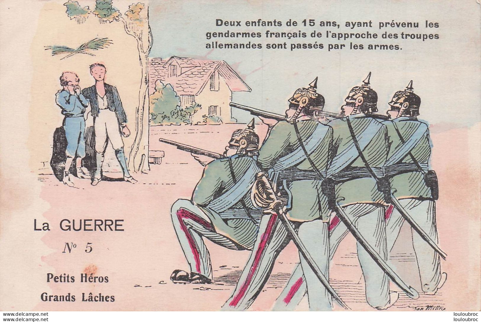 ILLUSTRATEUR METTEIX WW1 LA GUERRE N°5 PETITS HEROS GRANDS LACHES - War 1914-18