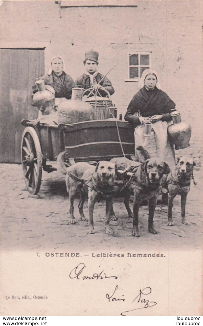 OSTENDE LAITIERES FLAMANDES ATTELAGE DE CHIENS - Oostende