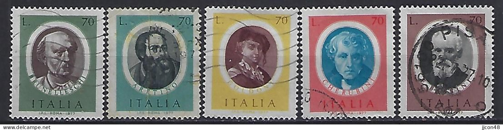 Italy 1977  Kunstlerportrats  (o) Mi.1572-1576 - 1971-80: Used