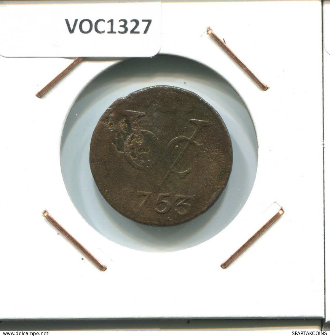 1753 UTRECHT VOC Duit NEERLANDÉS NETHERLANDS Colonial Moneda #VOC1327.12.E.A - Nederlands-Indië