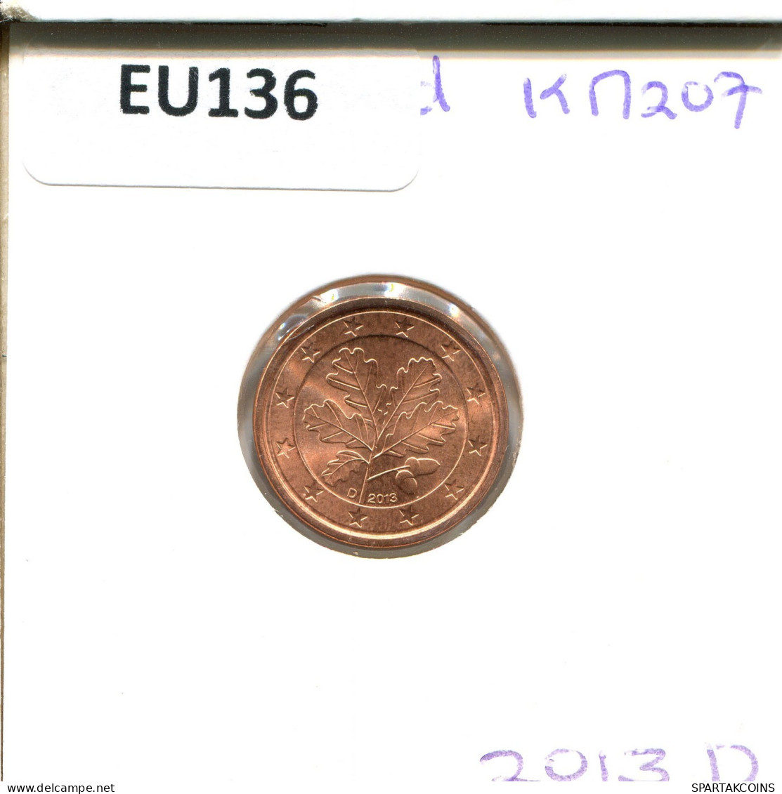 1 EURO CENT 2013 ALEMANIA Moneda GERMANY #EU136.E.A - Germany