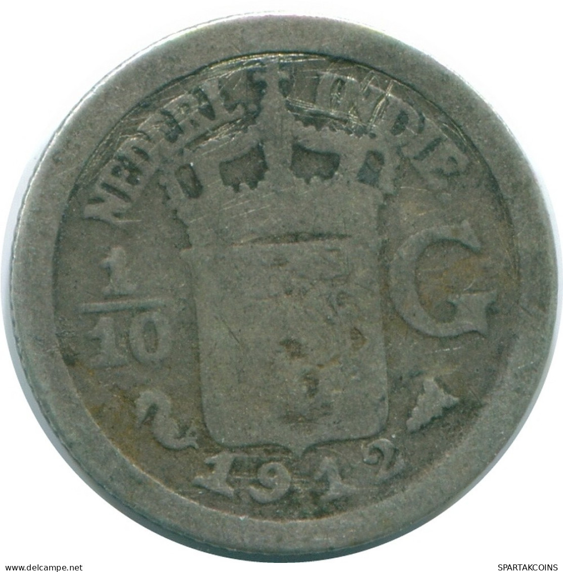 1/10 GULDEN 1912 INDES ORIENTALES NÉERLANDAISES ARGENT Colonial Pièce #NL13268.3.F.A - Nederlands-Indië