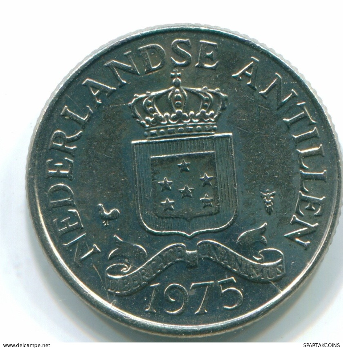 25 CENTS 1975 NIEDERLÄNDISCHE ANTILLEN Nickel Koloniale Münze #S11610.D.A - Nederlandse Antillen