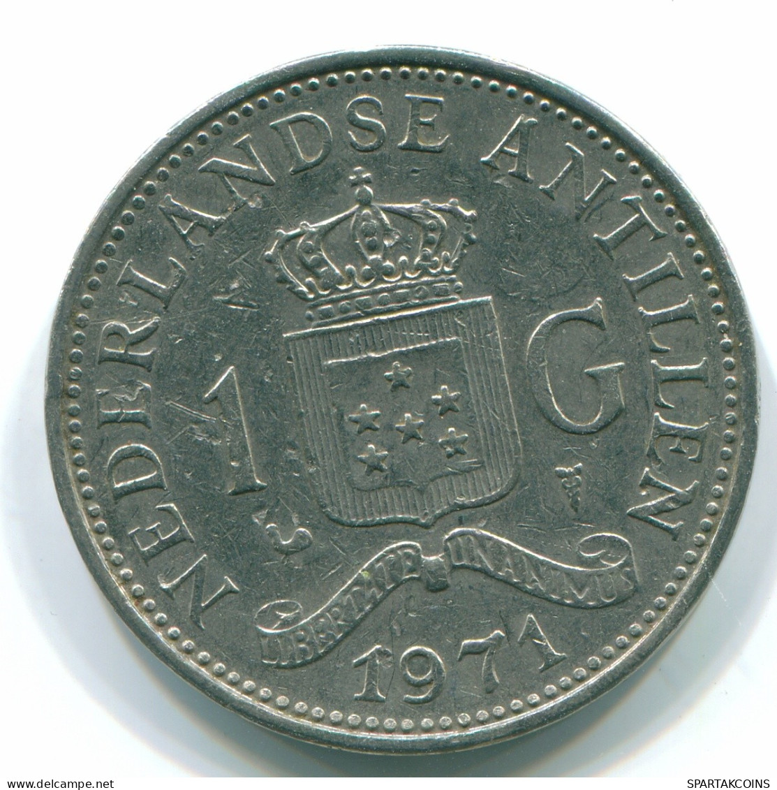 1 GULDEN 1971 NETHERLANDS ANTILLES Nickel Colonial Coin #S11988.U.A - Netherlands Antilles