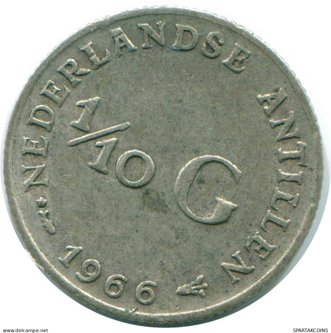 1/10 GULDEN 1966 NETHERLANDS ANTILLES SILVER Colonial Coin #NL12809.3.U.A - Antilles Néerlandaises
