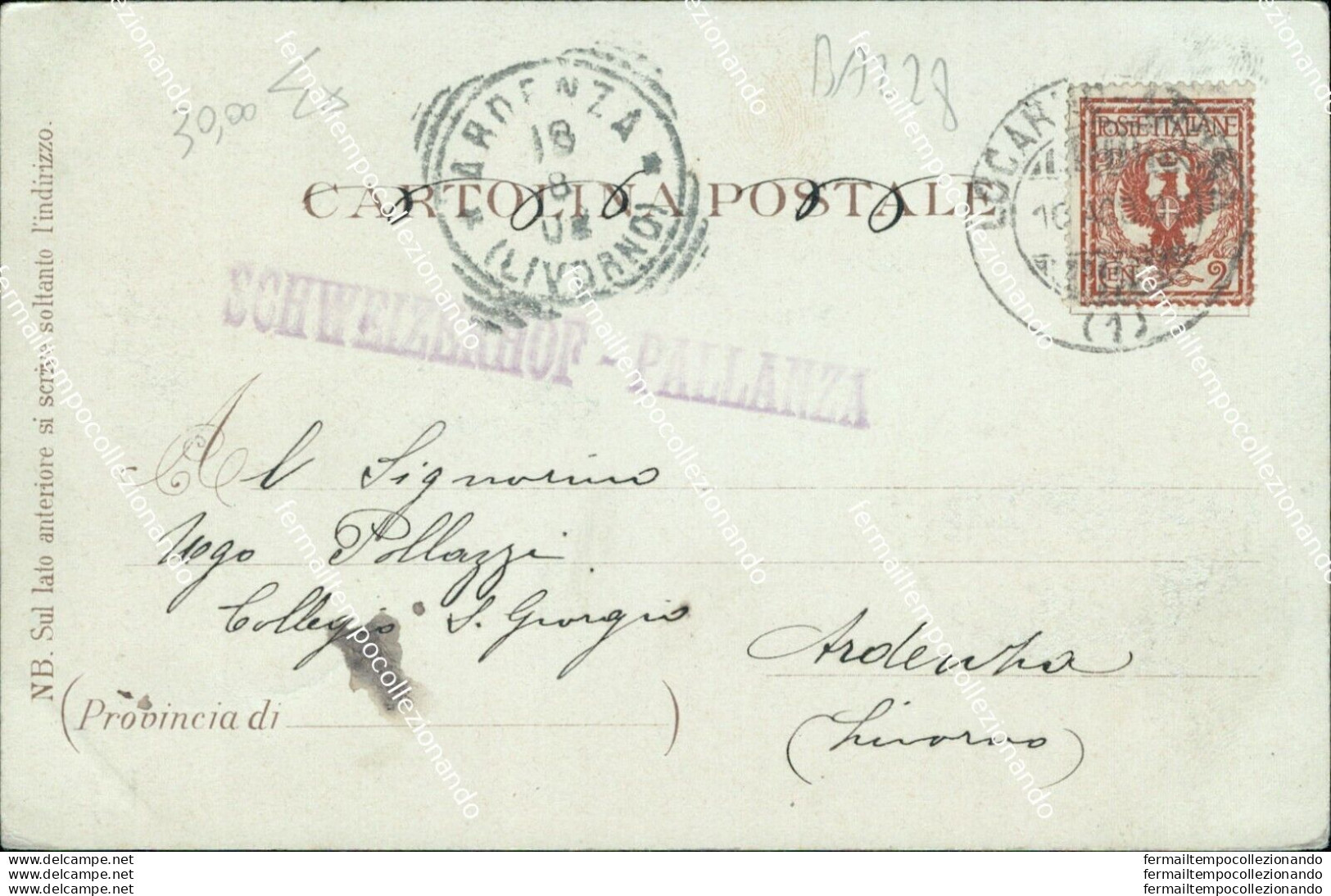 Ba228 Cartolina Ricordo Di Pallanza  Gruss Verbania Piemonte 1902 Bella!! - Biella