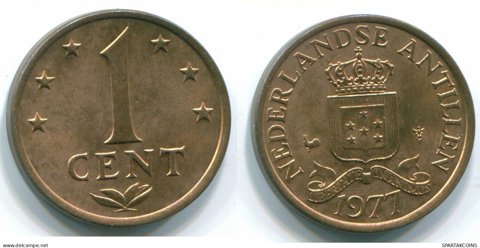 1 CENT 1977 ANTILLES NÉERLANDAISES Bronze Colonial Pièce #S10715.F.A - Antillas Neerlandesas