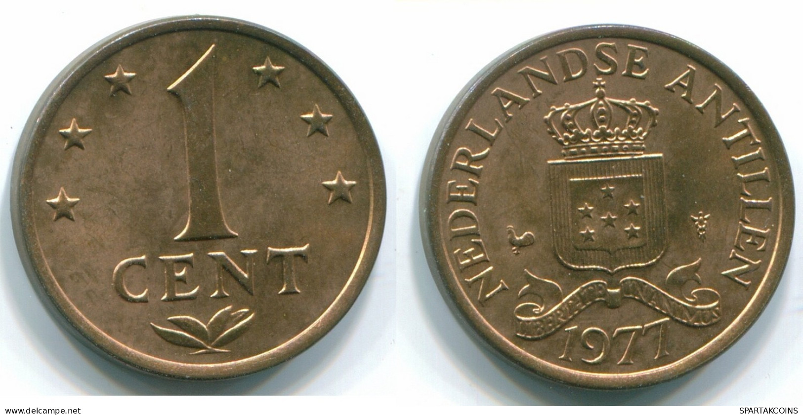 1 CENT 1977 ANTILLES NÉERLANDAISES Bronze Colonial Pièce #S10715.F.A - Niederländische Antillen