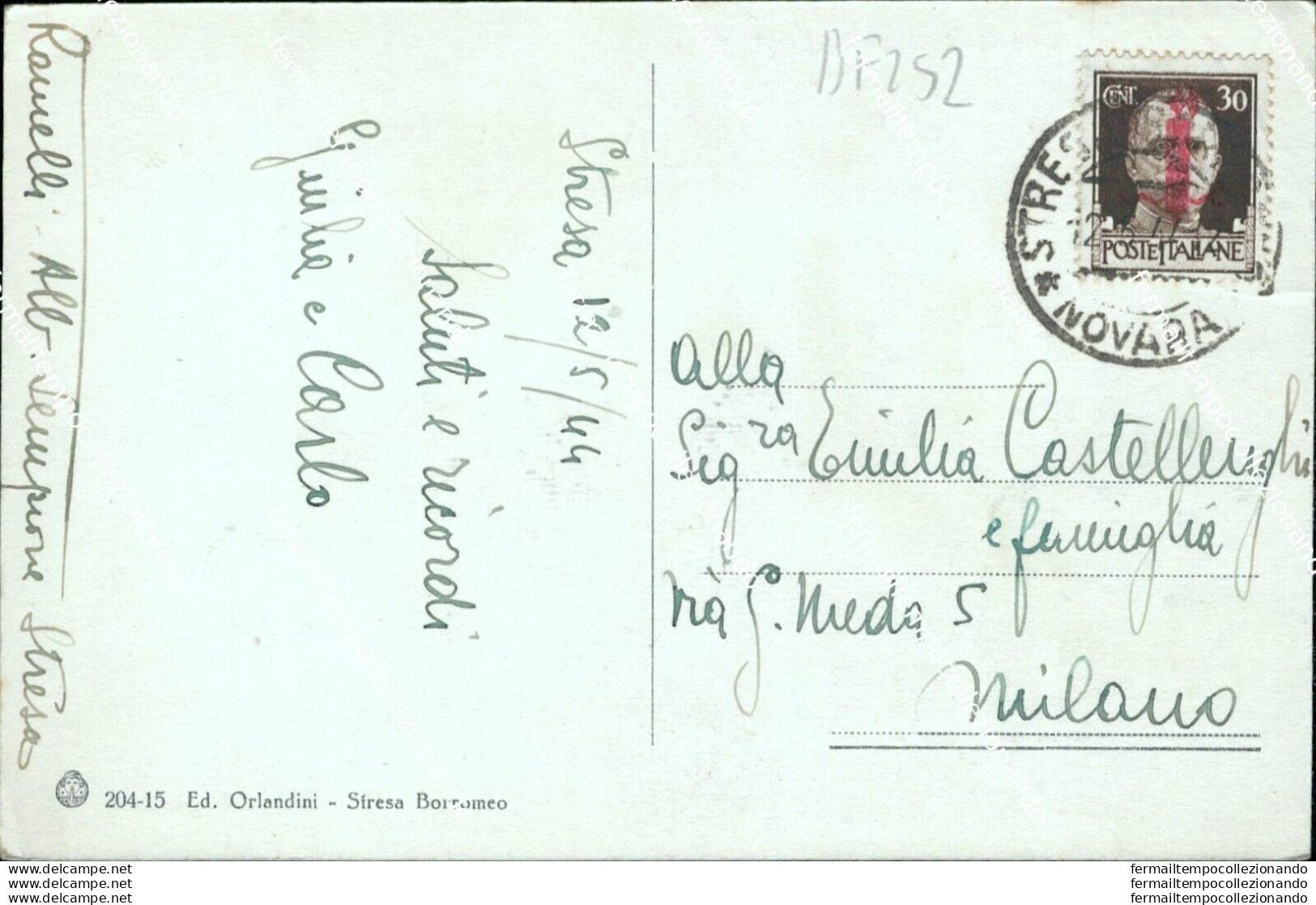 Bf252 Cartolina Stresa Pallanza E Le Isole Repubblica Sociale 1944 Verbania - Biella