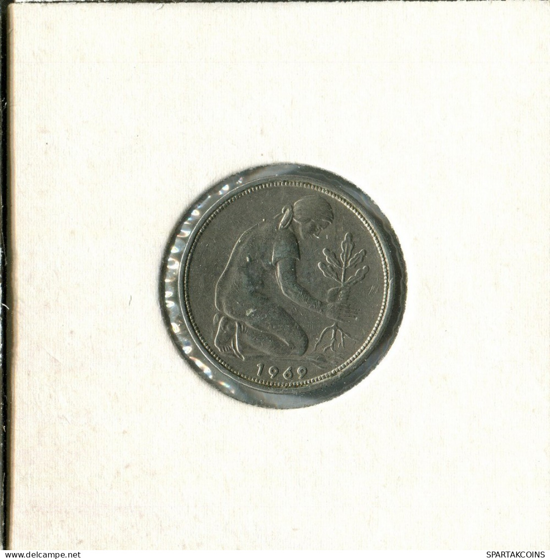 50 PFENNIG 1969 F BRD DEUTSCHLAND Münze GERMANY #AU736.D.A - 50 Pfennig