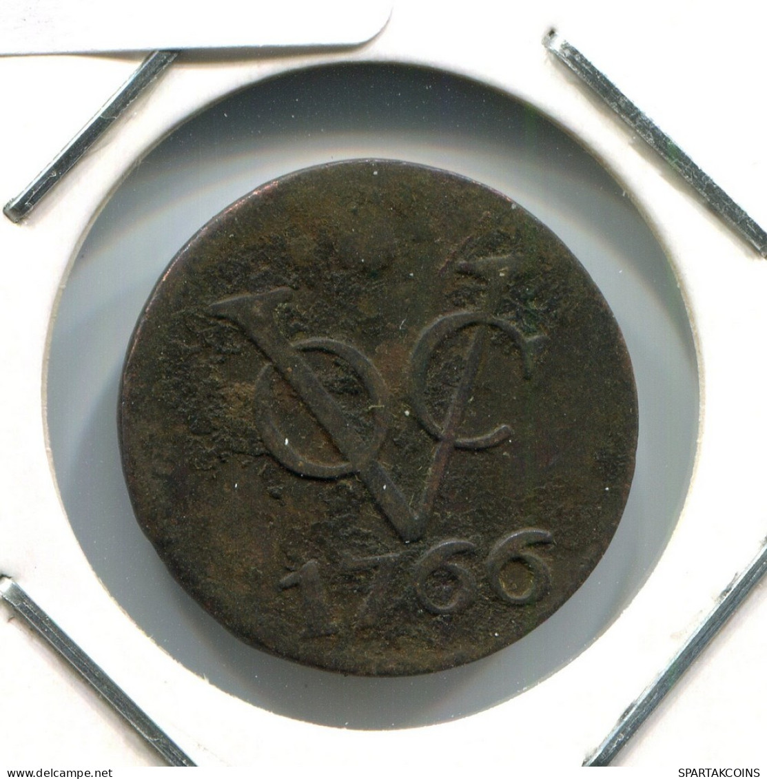 1766 UTRECHT VOC DUIT NEERLANDÉS NETHERLANDS Colonial Moneda #VOC1587.10.E.A - Niederländisch-Indien